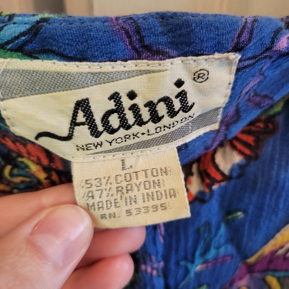 Vintage Adini NY London “Under the Sea” Cotton Gauze Flowy Maxi Dress - Picture 10 of 11